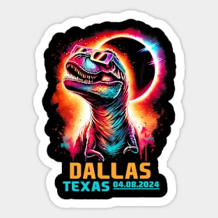 Dallas Texas Total Solar Eclipse 2024 T Rex Dinosaur Sticker